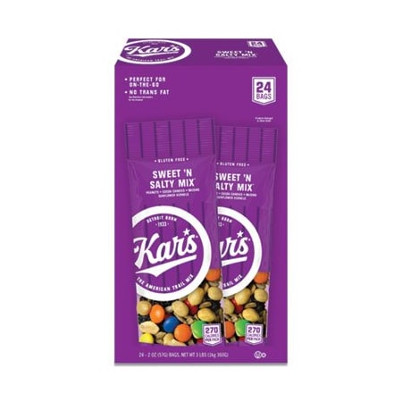 Kars Kar's, NUTS CADDY, SWEET 'N SALTY MIX, 2 OZ PACKETS, 24/BOX SN08387